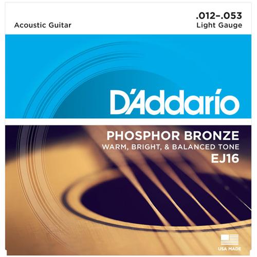 D'Addario EJ16 Acoustic Guitar Strings Phosphor Bronze Wound 012-053