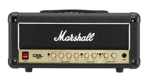 Marshall DSL15H 15 Watt 2 Channel 6V6 Tube Guitar Amplifier Head w/ Digital Reverb and Footswitch