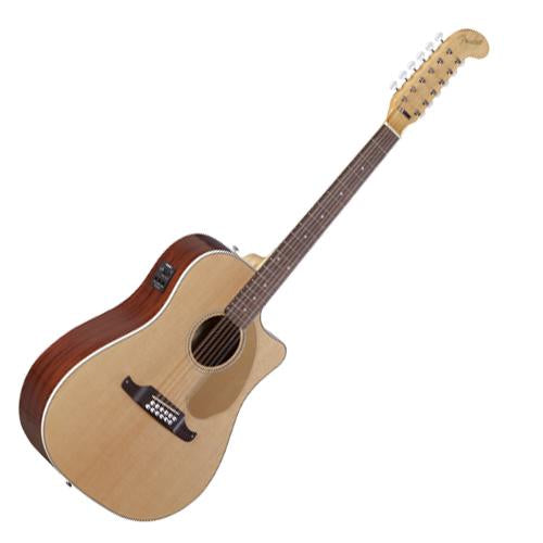 Fender 0968607021 Villager SCE 12 String Solid Top Cutaway Acoustic Electric in Natural