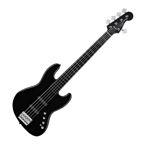 Squier 0300575506 Deluxe 5 String Active Jazz Bass Guitar in Black