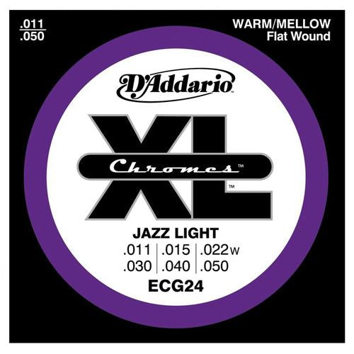 D'Addario ECG24 Jazz Electric Guitar Strings Nickel Plated Steel Flat Wound 011-050