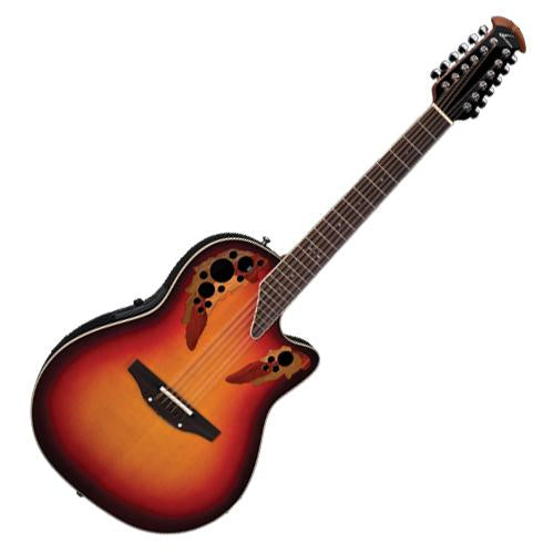 Ovation 2758AXNEB Standard Elite Series Acoustic Electric 12 String Deep Contour in New England Burst