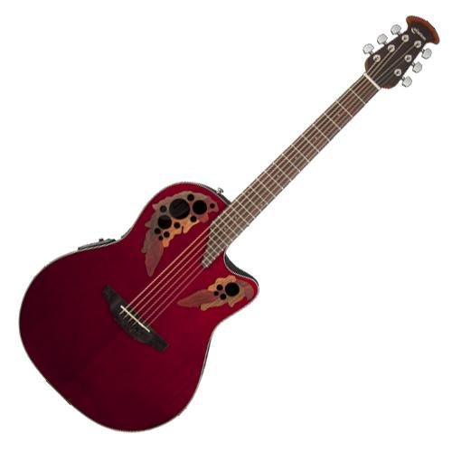 Ovation CE44RR Celebrity Elite Acoustic Electric Mid Depth Bowl in Ruby Red