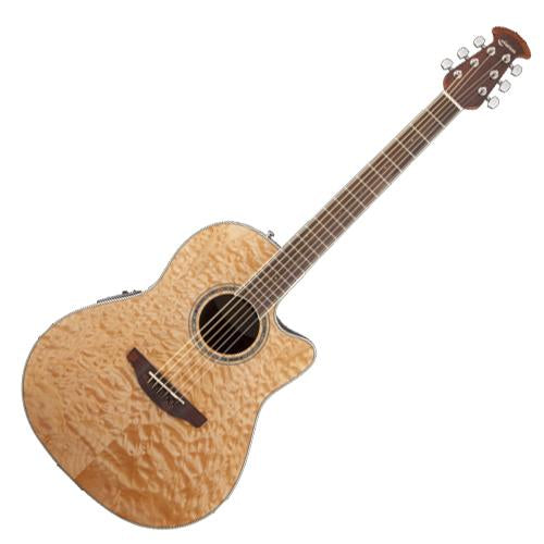 Ovation CS24P4Q Celebrity Standard Plus Acoustic Electric Mid Depth Bowl in Natural Quilt Maple