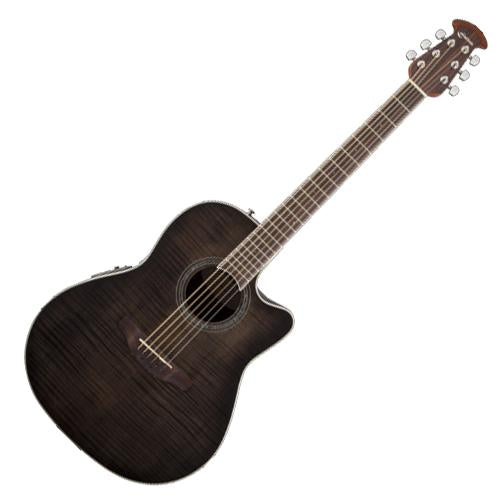Ovation CS24PTBBY Celebrity Standard Plus Acoustic Electric Mid Depth Bowl in Trans Black Flame Maple