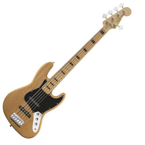 Squier 0306760521 Vintage Modified Jazz Bass Guitar V Maple 5 String in Natural