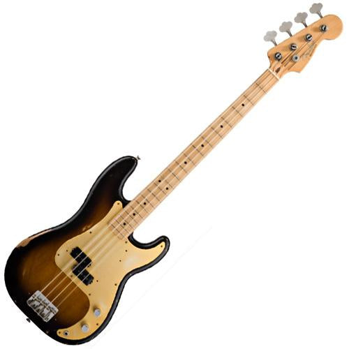 Fender 0131712303 Road Worn '50s Precision Bass Guitar w/Bag in 2Tone Sunburst Gold Anodized Pickguard