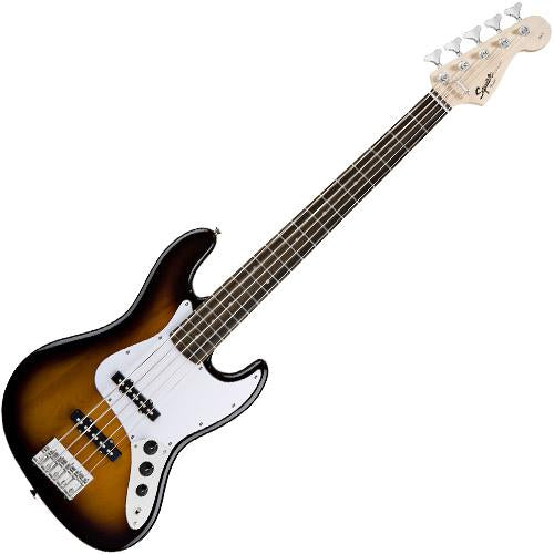 Squier 0301575532 Affinity Series Jazz Bass Guitar V 5 String Rosewood in Brown Sunburst