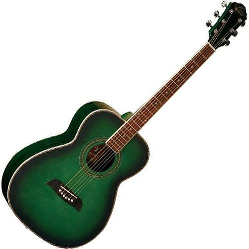 Oscar Schmidt OF2TGR Folk Acoustic Guitar Transparent Green