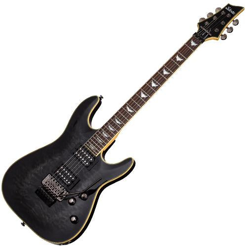 Schecter OMENEXT6FRSTBLK Omen Extreme Electric Guitar w/Floyd Rose in See Thru Black
