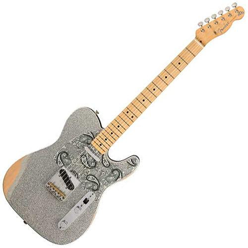 Fender 0145902317 Brad Paisley Roadworn Telecaster in Silver Sparkle w/Gig Bag