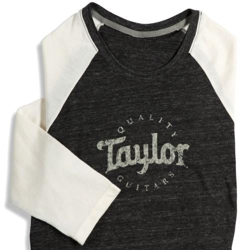 Taylor 43105 Ladies Baseball T-Shirt in Black and Natural Medium - Clothing