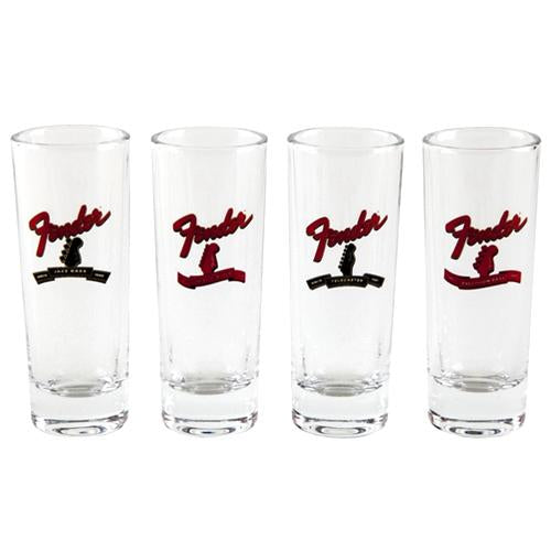 Fender 9124774806 Banner Headstock Shot Glasses Set of Four