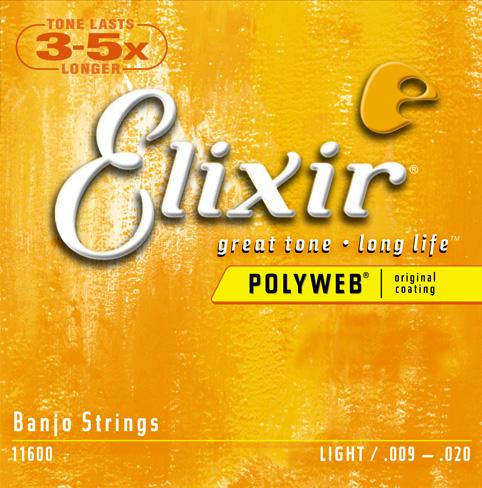 Elixir 11600 Polyweb 80/20 Bronze Banjo Strings 9-20