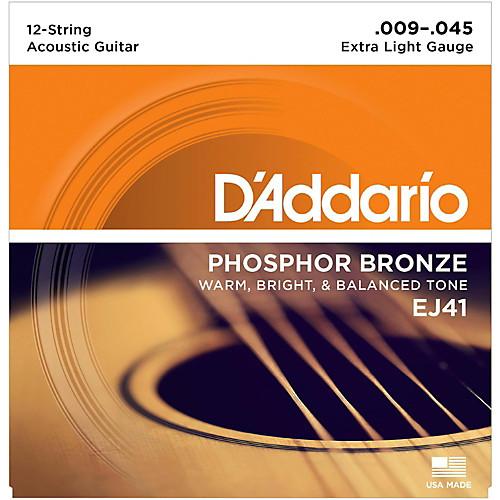D'Addario EJ41 12 String Acoustic Guitar Strings Phosphor Bronze 009 - 045