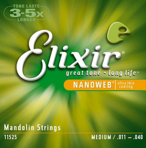 Elixir 11525 Nanoweb 11-40 80/20 Bronze Mandolin Strings in Medium