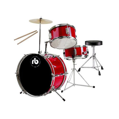 RB RBJR3MWR 3 Piece Junior Drum Kit Metallic Wine Red