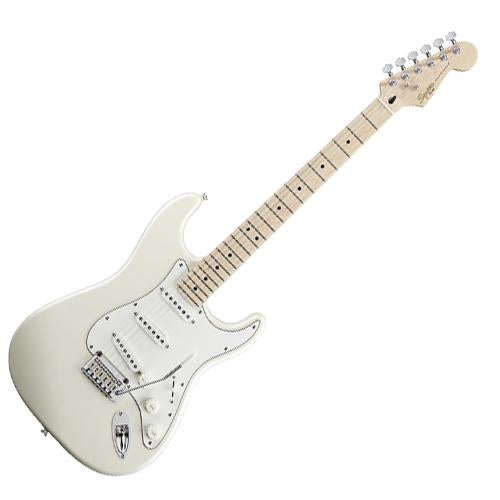 Squier 0300500523 Deluxe Stratocaster Electric Guitar Maple in Pearl Metallic White