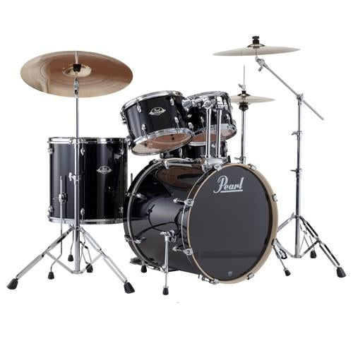 Pearl EXX725C31 Export 5-Piece Drum Kit with Hardware Jet Black - Cymbals & Throne extra