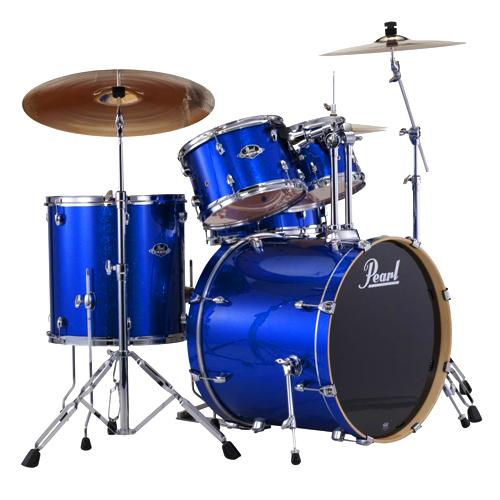Pearl EXX725SC702 Export 5 Piece Drum Kit with HWP830 Hardware Cymbal Pack in Electric Blue