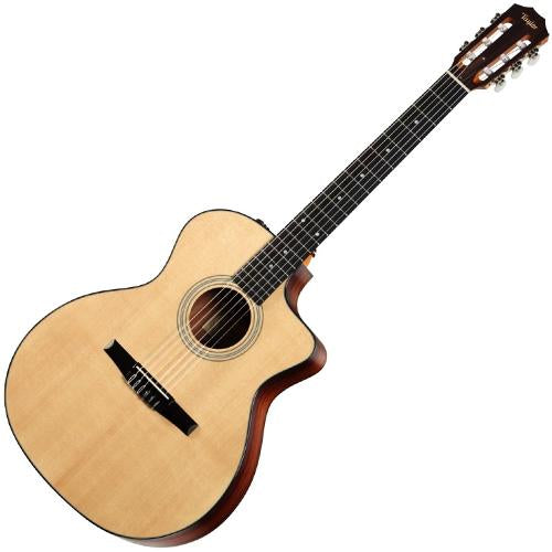 Taylor 214CEN GA Cutaway Acoustic Electric Nylon String Rosewood Spruce Top w/Hard Bag