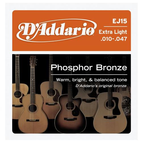 D'Addario EJ15 Acoustic Guitar Strings Phosphor Bronze Wound 010 - 047