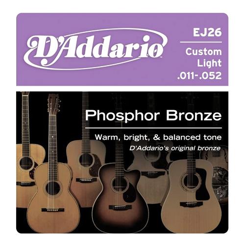 D'Addario EJ26 Phosphor Bronze Wound Acoustic Guitar Strings 011 - 052