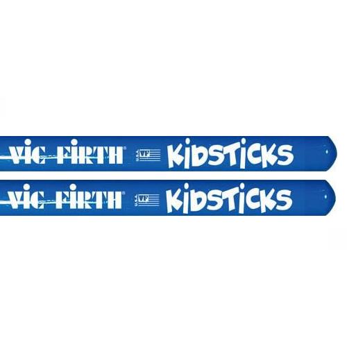 Vicfirth VFKIDS Kidsticks KIDS Blue Finish Hickory Wood Tip Drumsticks (Single Pair)