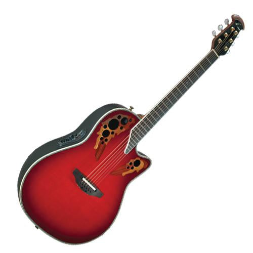 Ovation C2078AXRTD Pro Series Acoustic Electric Custom Elite Deep Contour in Red Tear Drop w/Case
