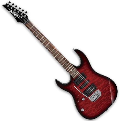 Ibanez GRX70QALTRB RG Trans Red Burst Electric Guitar w/Trem Left Handed