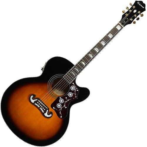 Epiphone EJ200CEVSGH J200 Jumbo Solid Spruce Cutaway Acoustic Electric in Vintage Sunburst