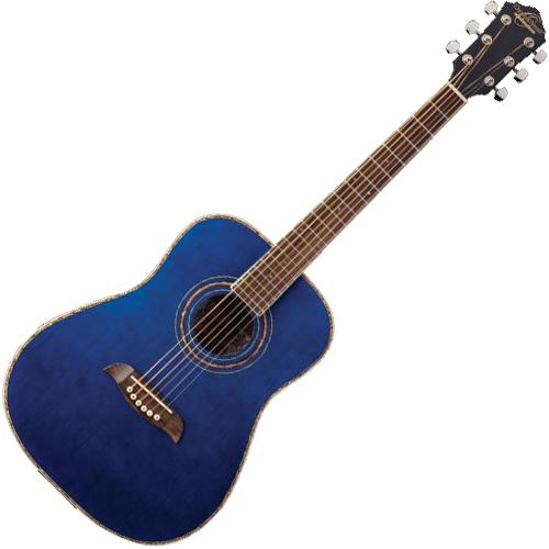 Oscar Schmidt OG1TBL 3/4 Size Acoustic Guitar in Trans Blue