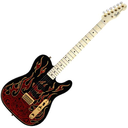 Fender 0108602887 James Burton Telecaster Maple Red Paisley Flames w/Case