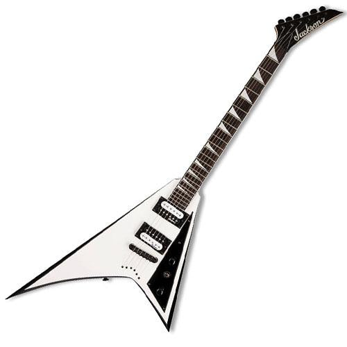 Jackson 2910126577 JS32T Rhoads V Electric Guitar Rosewood White w/Black Bevels