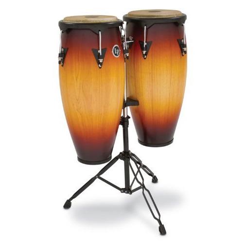 Latin Percussio LP646NYVSB Wood Conga Set with Double Stand in Vintage Sunburst