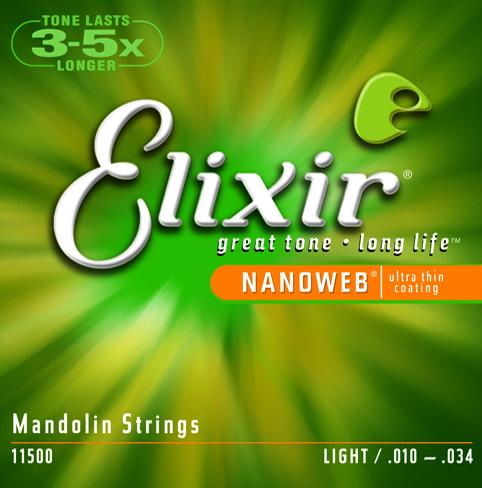 Elixir 11500 Nanoweb 80/20 Bronze Mandolin Strings in Light Gauge 10-34